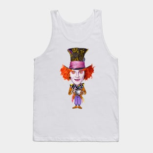 Mad Hatter Caricature Tank Top